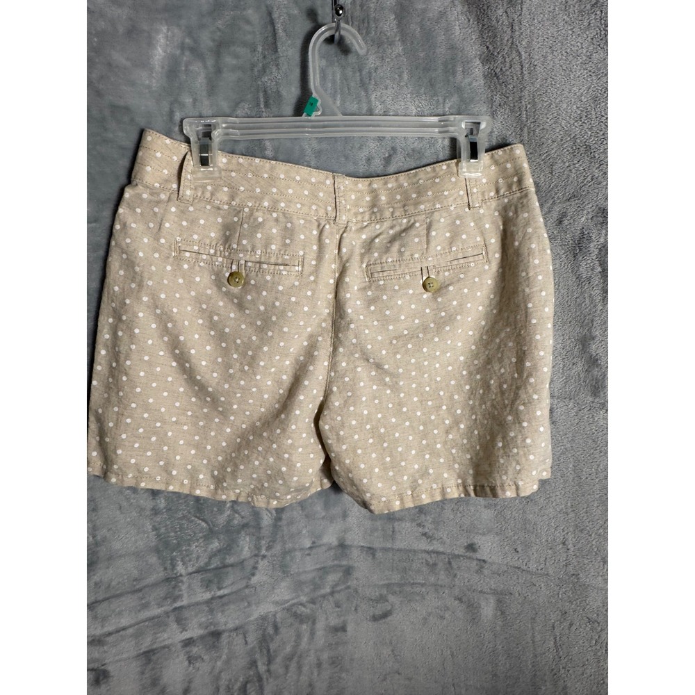 Banana Republic Women's Size 4 Polka Dot Linen cotton Blend Shorts Beige NEW - Picture 2 of 8